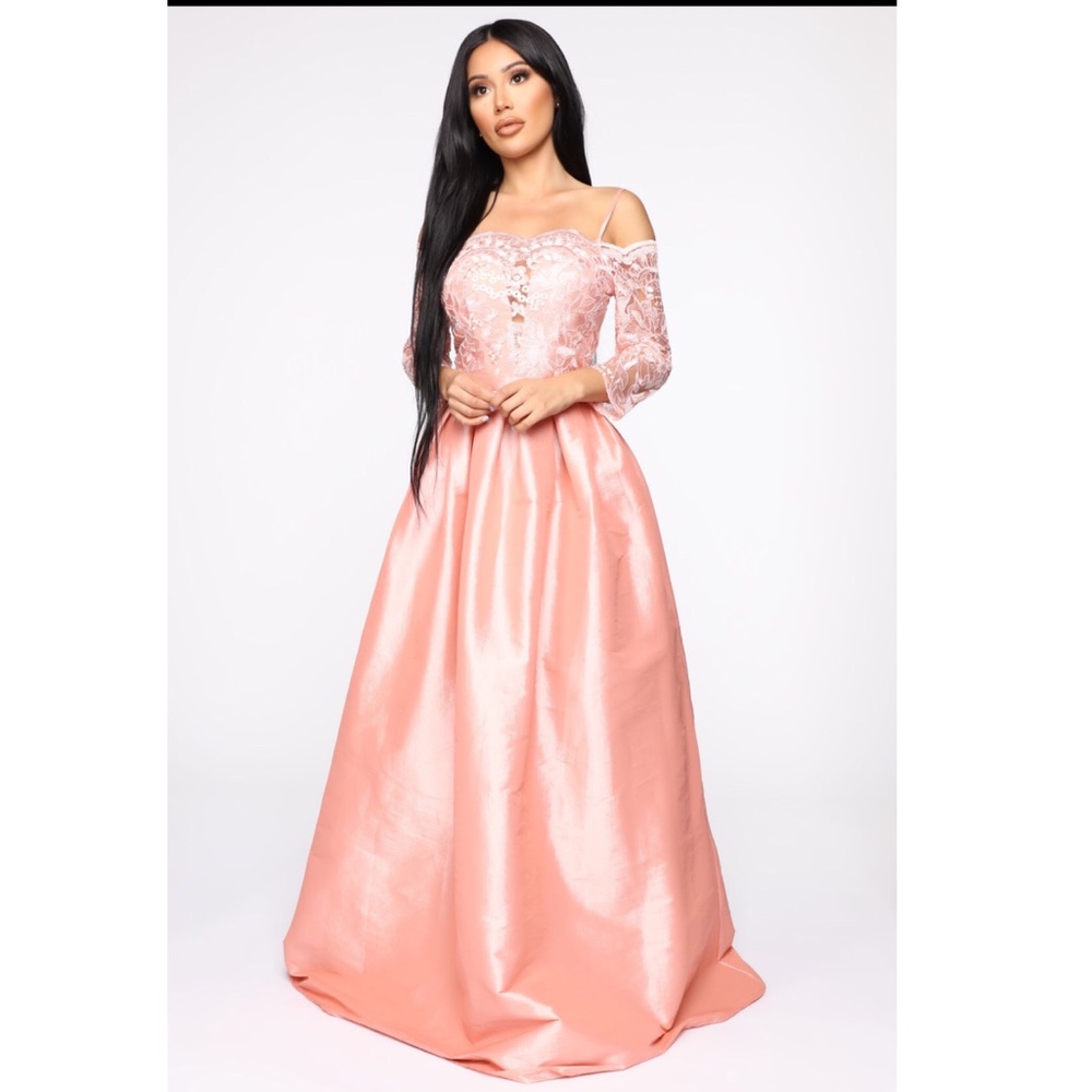 PEACH COLOR MAXI GOWN